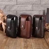 【CC】 Men Cowhide Leather Waist Sport Hip Wallet Carry Purse