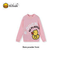 B.duck เสื้อสเวตเตอร์แขนยาวเสื้อสเวตเตอร์แบบสวมหัวสำหรับเด็กผู้หญิงเสื้อสเวตเตอร์สำหรับเสื้อฮู้ดทารกใช้ได้ทุกเพศ