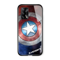 UCUC เคสโทรศัพท์เคสสำหรับ OPPO A74ปลอก Marvel เคสมือถือ เคสโทรศัพท์ เคส Boys Superhero เคสมือถือ เคสโทรศัพท์ เคส Man กัปตันอเมริกาไอรอนแมน Spiderman กระจกเทมเปอร์ฝาครอบด้านหลัง