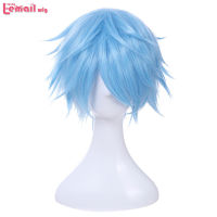 L- วิกผม Kuroko ไม่มีตะกร้า Tetsuya Kuroko คอสเพลย์วิกผม30เซนติเมตรสั้นแสงสีฟ้าผู้ชายสังเคราะห์ผม Perucas คอสเพลย์วิกผม