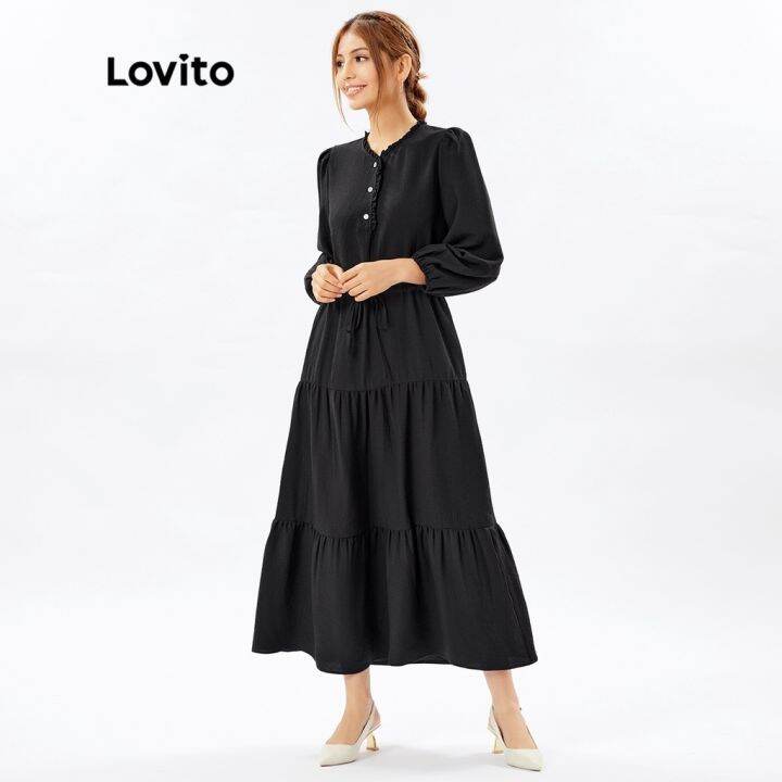 lovito-muslim-plain-plicated-stand-collar-button-front-cool-feeling-dress-l26ed039-black