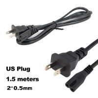 สายไฟ AC Adapter สาย AC Power 2 รู 1.5มตร ปลั๊กเสียบแบบ 2 ขา (US Plug) สายไฟ AC แบบ 2 รูกลม 1.5M AC Power Supply Adapter Cord Cable สำหรับ Printer วิทยุ และอื่นๆ A57