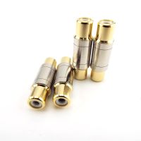 4pcs Dual RCA Connectors Female to Female Jack Socket Plug Straight Adapter Gold Plated Speaker Cable Extender