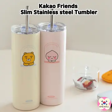 Little Friends Stainless Steel Tumbler with Lid & Straw Apeach