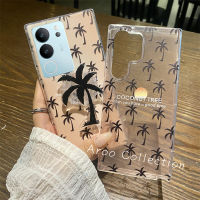 Phone Case เคส VIVO V29 Pro V29e V27 V27e V25e V25 Pro 5G เคสลายต้นมะพร้าวพระอาทิตย์ตกสไตล์วันหยุดพร้อมซิลิโคนโทรศัพท์มือถือกันกระแทกปกหลัง2023