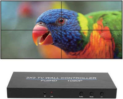 Bewinner1 LED Video Wall Controller, 2X2 HDMI Video Image Processor, 1080P Screen Splicing, HDMI1.3 Input, 4 HDMI Output Support Splicing 2X1/3X1/4X1/2X2