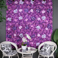 【cw】60x40cm Artificial Flowers DIY Wedding Decoration Flower Wall Panels Silk Rose Flower Purple Wedding Backdrop Decor Customized ！