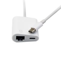 2 Port 2 In 1 Type C HUb RJ45 Ethernet Lan Hub with Power Delivery Fast Charge for Macbook Pro and Other Type C Laptops