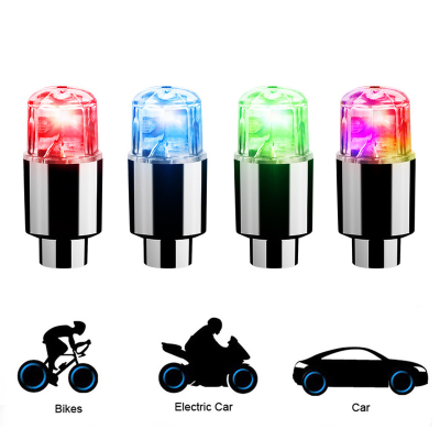 ยางวาล์วหมวกแสงสำหรับรถยนต์รถจักรยานยนต์จักรยานล้อยาง LED ที่มีสีสันโคมไฟขี่จักรยาน Hub เรืองแสงหลอดไฟอุปกรณ์เสริม
