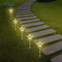 BSIDE 1-To-5กลางแจ้ง Led โคมไฟพลังงานแสงอาทิตย์5-Pointed Star รูปร่าง8โหมดไฟสนามหญ้าสำหรับ Yard Patio Garden ตกแต่ง