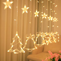 Christmas Lights Indoor Tree Elk Bell Fairy Lights Garland Navidad Curtain Decor Holiday Decoration for Home Outdoor Lights Noel