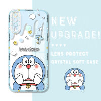 คริสตัลรูปการ์ตูนโดราเอมอน Vivo Y19 Casing Ponsel เคสมือถือใสปกป้องกล้องคลุมทั้งหมดป้องกัน