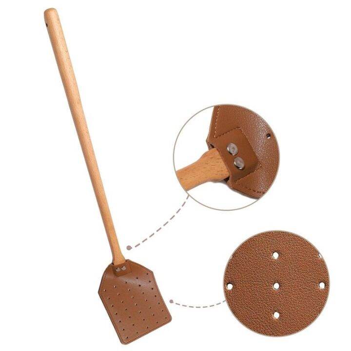 fly-swatter-mosquito-swatter-long-handle-pu-leather-flyswatter-flapper-insect-killer-indoor-bees-swatters-for-kitchen-bedroom