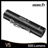 BORUiT V5 LED Portable Mini Flashlight 500lumens XM-L2 Super Bright Rechargeable Torch Waterproof UV Work Light Pen Clip Lantern