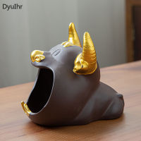 DyuIhr Creative ทรายสีม่วงรูปสัตว์ Ashtray Anti Fly Ash Home Decor ห้องนั่งเล่น Desktop Storage Ashtray Card Slot Design