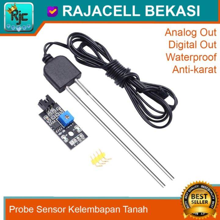 Probe Soil Sensor Kelembapan Tanah Waterproof Anti-karat Arduino ESP ...