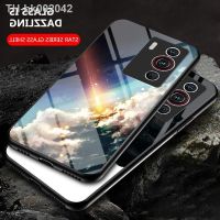 ❁❄ Nubia Z40 Pro 6.67inch Carbon Fiber Sky Star Style Hard Tempered Glass Back Cover For ZTE nubia Z40 Pro Protection Casing Shell