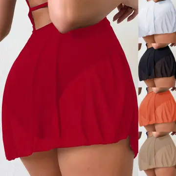 Red swim sale skirt bottom