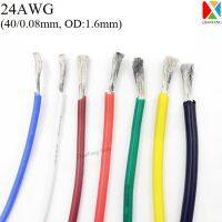 1M 24AWG ยางซิลิโคนทองแดงลวดสายไฟอิเล็กตรอนหลอดไฟ LED สายไฟ Super Soft ยืดหยุ่นสูงอุณหภูมิฉนวนแบบมีสาย