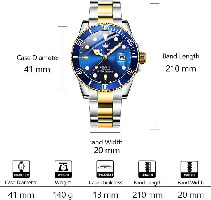 olevs-mens-automatic-self-wind-watch-big-face-luxury-diver-style-stainless-steel-wrist-watch-with-date-two-tone-rotatable-bezel-waterproof-casual-men-watch-blue-black-green-blue-dial-silver-gold-tone-