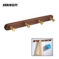 SARIHOSY Wall Hooks Coat Clothes Holder for Bathroom Kitchen Bedroom Hallway Wood Aluminum Alloy Multi Retro Hook Hanger