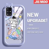 JIUMOO เคสปลอกสำหรับ Samsung Galaxy A51 4G A51 5G เคส M40s การ์ตูนนักบินอวกาศสีสันสดใสน่ารักกล้องมอนสเตอร์ตัวน้อยนิ่มสำหรับเลนส์กันกระแทกแบบใสเคสมือถือเรียบง่ายฝาครอบป้องกันซิลิโคนความคิดสร้างสรรค์โปร่งใส