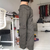 Grunge Y2k Cyber Cargo Pants Women Vintage Big Pockets Jeans Streetwear Techwear 90s Harajuku Trousers Wide Leg Boggy Jogger