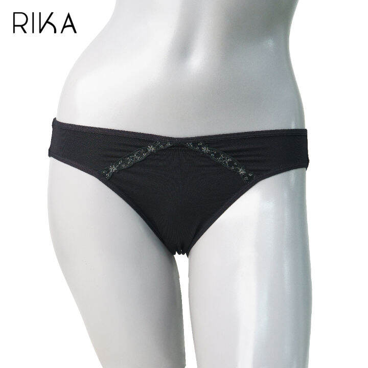 rika-กางเกงใน-bikini-ผ้าไนล่อน-lycra-แต่งลูกไม้-gv2226-size-m-ll