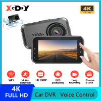 XGODY DVR รถ J401-pro เครื่องบันทึกวีดีโอ3.0นิ้ว Full HD 4K ด้านหน้า + 1080P กล้องมองหลังคู่หน้าจอ GPS รองรับกล้องแสดงความเร็วการควบคุมด้วยเสียงภาษาอังกฤษ