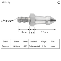 Witkitty ขาตั้งกล้อง SPIKE 1/4 3/8 M8นิ้วกล้อง monopod Feet screw FIXED Accessories