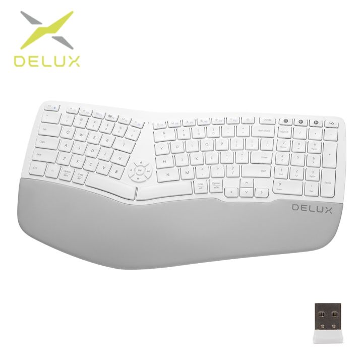 Delux GM902 Ergonomic Wireless Bluerooth Keyboard Scissor Switches ...