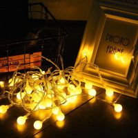 Hot 12M Ball LED String ไฟกลางแจ้ง Ball Chain ไฟ Garland ไฟหลอดไฟ Fairy ไฟหน้าแรกงานแต่งงาน Garden Christmas Decor