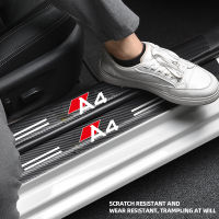 4Pcs สติกเกอร์รถ Anti Scratch Door Sill Protector สำหรับ Audi A4 2010-รถเกณฑ์ป้องกันคาร์บอนไฟเบอร์รถ Stylin