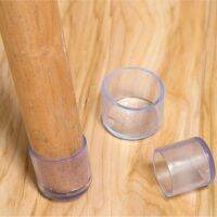 hotx【DT】 4PCS Transparent Silicone Leg Cover Square/Round Non-slip Feet Caps Leveling Hole Plug Dust