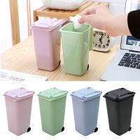 Mini Desktop Trash Can 4color Garbage Storage Box Living Room Coffee Table with Cover Small Paper Basket Plastic Garbage Bag