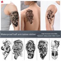 【YF】 210 x 114mm Dragon Snake Lion Tattoo Sticker For Men And Women Black White Color Transfer Printing Temporary Tattoos Art