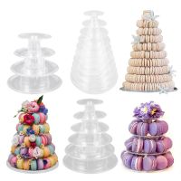 10-Tiers Macaron Display Stand Cupcake Tower Rack Cake Stands PVC Tray For Wedding Birthday Cake Decorating Tools Bakeware Bread Cake  Cookie Accessor