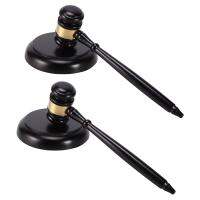 2X Wooden JudgeS Gavel Auction Hammer with Sound Block for Attorney Judge Auction Handwork