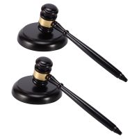 2X Wooden JudgeS Gavel Auction Hammer with Sound Block for Attorney Judge Auction Handwork