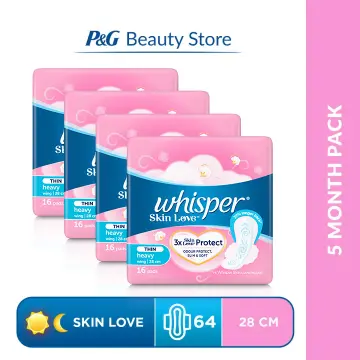 WHISPER, Cottony Super Heavy Flow / XX-Long Overnight Wings 3 Pads  [SANITARY NAPKIN]