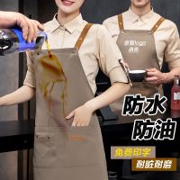 High quality new style
 Waterproof and oil-proof canvas apron custom logo printing catering work clothes tooling apron stall young people make-up