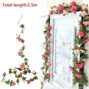 Artificial Rose Vine Flowers with Green Leaves Silk Rose Hanging Vine  Flowers Garland IVY Plants for Home Wedding Party Garden Wall Decoration -  China Artificial Roses Flowers and Eucalyptus Leaf price