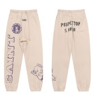 ღღSpotღღ Saint Michael Retro Wings Angel Graffiti Loose Casual Pants for Men and Women