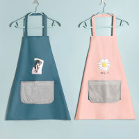 Kitchen Aprons Women Men Household Aprons for Kitchen Cleaning Polyester Wipeable Waterproof Oil-Proof Cafe Home Cooking Baking