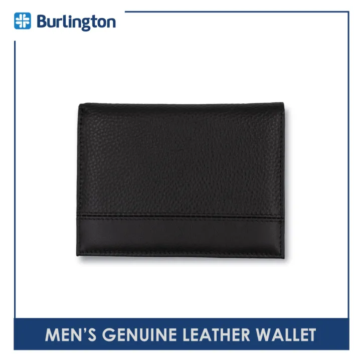Burlington Men's Billfold Genuine Leather Wallet with Zipper Coin