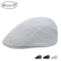 【Hot Sale】 Hat mens spring and summer Korean version simple hollow grid mesh breathable womens outdoor sunscreen cap