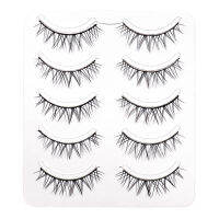 AWE 5คู่/กล่องขนตาปลอมสบาย Perfect Fitting ไฟเบอร์ Sharpened แต่งหน้า Extensions Eye Lashes สำหรับ Dressing Room