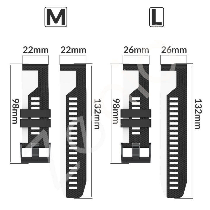 zenia-26มม-22มม-quick-fit-2สีซิลิโคนสายนาฬิกาสำหรับ-garmin-fenix-7x-7-6x-6-pro-51mm-sapphire-solar-5x-5-plus-3-quatix-enduro-forerunner-935-945-approach-s70-47mm-s60-s62-d2-tactix-bravo-charlie-delta-