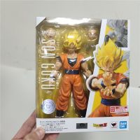 Original Bandai SHFiguarts Dragon Ball Z Full Power Son Goku SSJ2 PVC Action Figures 140mm Movable Anime Figurine Model Toy