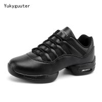 Dance Shoes Woman Ladies Modern Soft Outsole Jazz Sneakers Leather Breathable Lightweight Female Dancing Fitness Sport